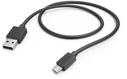 Hama USB A auf Micro USB Ladekabel, 1m (Schnellladung, Datenkabel, Handykabel, USB Typ A, Micro-USB, Maximal Kompatibel) Schwarz