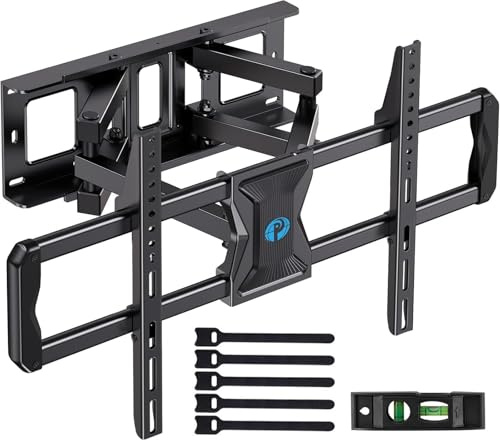 Pipishell Full-Motion TV Wall Mount for Most 37–84 Inch TVs up to 100 lbs, Wall Mount TV Bracket with Dual Articulating Arms, Extension, Swivel, Tilt, Fits 16 Wood Studs, 600 x 400mm Max VESA, PILF8