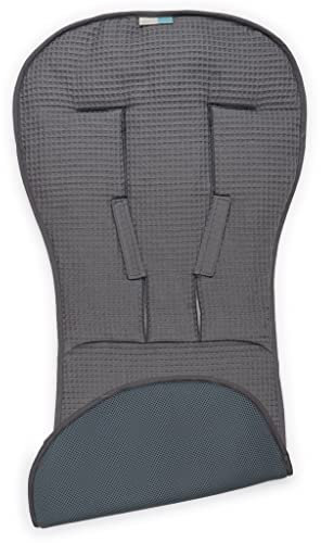 Liebes von priebes Sitzauflage 2in1 MATHILDA COOLAIR, Universal Schutzauflage für Buggys Kinderwagen Fahrradanhänger, Baumwolle waschbar & atmungsaktiv, Wendeauflage Sommer Winter ab 6 Monate
