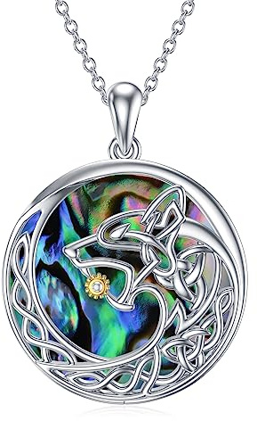 YAFEINI Wikinger Schmuck Wolf Halskette für Damen 925 Silber Wolf Anhänger Kette Nordische Wolfskopf Amulett Schmuck Geschenk für Männer Herren (Wolf Kette)