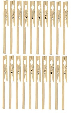 SOLUSTRE 20St Reagenzglasklemme reagenzglasgestell holz clips holzklammern rundkopfklammern büroutensilien reagenzglas halter Trocknungsclip Experimentiergeräte Bambus Foto Kleidung hölzern
