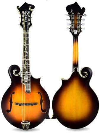 Master Pro F-shaped Mandolin, Eight-string, Brown Gradient Body, 8-wire, Spruce Panel, Suitable For Beginners And Professionals