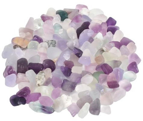 Colexy 100g Cristal Concassé, Pierre D'aquarium, Petits Gravier, Pierre Concassée Irréguliè Pierres Précieuses Naturelles Décor D'aquarium de Patio, Vase de Lit de Fleurs de Paysage (Fluorit)