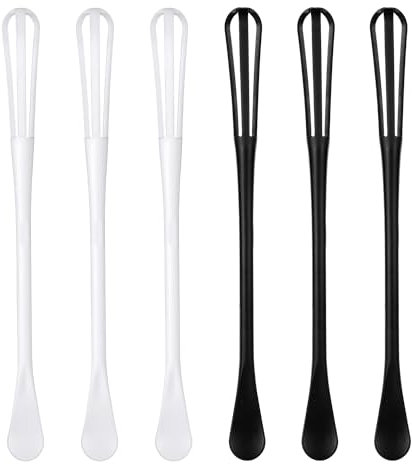 6 Pezzi di Mini Fruste, Frusta da Cucina Manico Lungo con Cucchiaio Sbattitore per Uova Multifunzionale per Cucinare Cottura Sbattere Latte Caffè Tè Miscelare Salse