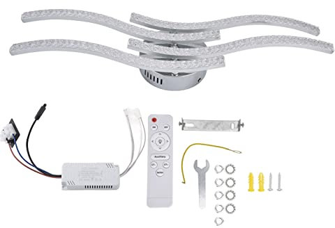 Topyond LED-Deckenleuchte, Ferngesteuert, Dimmbar, 18 W, 4 Wellenröhrenlampe Für Schlafzimmer, Wohnzimmer – Moderne Unterputz-Beleuchtungslösung Für Räume, Küchen