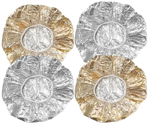 PLAFOPE 4 Stück Aluminiumfolienkappe Haarfärbemittel Färbehut Heizkappen Backöl Hut Friseursalon Verarbeitungskappen Dampfende Haarpflege Frauen Konditionierungshut Haarkappen