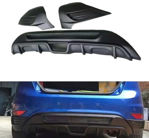 CJGYP Heckdiffusor-Schutz für Ford Fiesta MK7 2008-2013, Styling-Stoßstangenlippe, Kofferraumspoiler