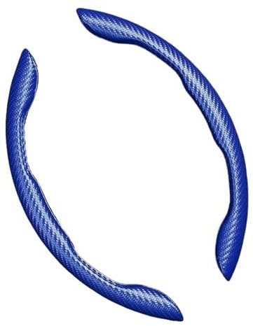 MASHRGX Lenkradbezug 38 cm Auto-Lenkradbezug Aus Kohlefaser rutschfeste Sport-Kartenhülle Griffbezug Typ D Sport-Lenkrad Lenkrad Bezug(Blau)