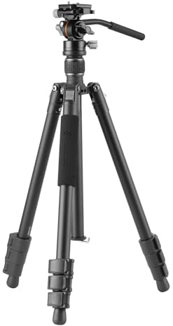 Vanguard Vesta GO 264AV12 Trípode para telescopio terrestre | De viaje, compacto, Rótula de vídeo, Aluminio, Cerrado: 46,5cm, Extendido: 163,9cm, Soporta hasta 6kg