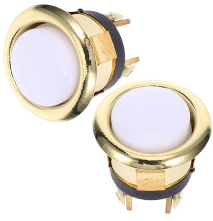 DOITOOL 2pcs Lighted Round Metal Doorbell Switch Vintage Design for Home and Garage Use Replacement Doorbell Push Button Chime