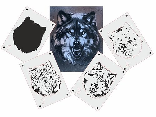 TS-010 Tattoo Style Schablone für Acryl, Airbrush, Spray, Lacke und Wandfarbe (A5)