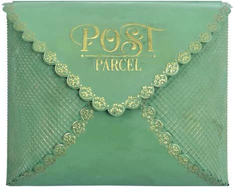 BIG FORTUNE Wall Mount Mailbox for House Outside,5 D x 13.8 W x 11.2 H,Vintage Metal Door Mailbox Antique Style Nostalgic Charm Home Decor Garden Vintage English Cottage Decor(Green)