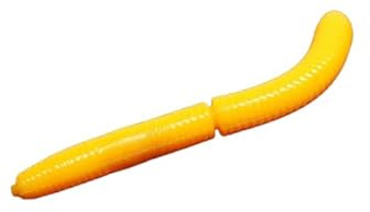 Libra Lures Fatty D`Worm 65mm | Forellenköder Supersoft | Inhalt: 10 Stück | Aroma: Knoblauch | Farbe: 008 / Dark Yellow