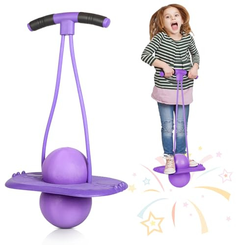 FAHKNS Kids Pogo Ball - Bounce & Play Hopper Ball for Ages 5+, Sturdy Pogo Stick for Kids with Handle, Indoor/Outdoor Active Toy for Balance & Coordination