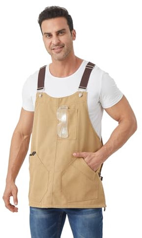 Nanxson Tablier de travail hommes Tablier à outils en toile avec dos en croix, réglable Tablier pour barbecue, menuisier, soudeur