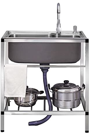 Lavello in acciaio inossidabile indipendente per cucina commerciale, ristorante, lavello in acciaio inossidabile, lavanderia, utilità per attività commerciali, ristorante, bar, hotel, garage,