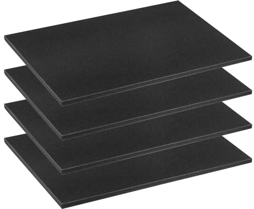 QWORK® 4 pezzi di schiuma poliuretanica, cubo quadrato, 40 x 30 x 1 cm, inserto in schiuma per proteggere utensili, fotocamere, cosmetici e oggetti artigianali.