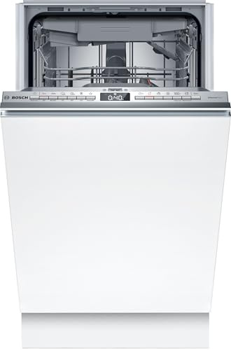 Bosch - Lavavajillas Integrable, Serie 4, 10 servicios, 45 cm de ancho, Silencioso, 3ª Cesta para Cubiertos, blanco, SPV4EMX17E