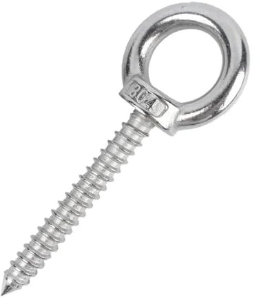 1~3 Stück M4 M5 M6 M8 M10 M12 304 Edelstahl-Hebeösenbolzen, runde Ringhaken, selbstschneidende Holzschrauben, Ösenmutter, selbstschneidende Schraube(M6x40mm-1pcs)