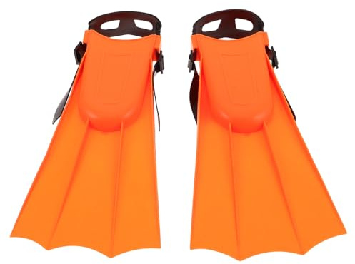Schwimmflossen 1 Paar für Fußgröße 30 bis 36, Orange | Eva und Pvc, 8cm Lochdurchmesser, Robustes Modell, Geeignet für Kinder und Erwachsene