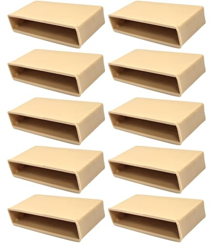 cyclingcolors 10x Einsteck-Lattenhalter 53 x 8 mm Kunststoff für Lattenrost Holzrahmen Bett Endkappen Befestigung zum Einfräsen, beige