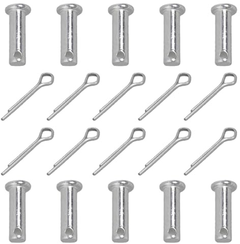 Lot de 10 fixations de boulons de tête de fourche à trou unique, têtes plates, goupille cylindrique de rechange, goupilles de charnière de connexion en acier inoxydable, réparation mécanique durable
