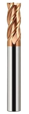 Broca fresadora cuadrada de carburo tungsteno 4 flautas HRC55 con extremo plano y radio esquina, herramienta acero metal, mm, 6, 8 12, 1 unidad(1X3X4X50)