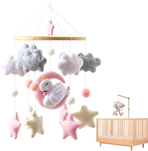 Spjälsängsmobil Roterande Sensoriska Filtleksaker | Barnmobil Och Leksak För Spjälsäng Samt Babynest Användbar för Högtidsfester, Partygåvor, Födelsedagar, Sömn, Lek, Lugnande,