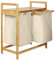 Lumaland Bamboo Laundry Basket with 2 extendable laundry bags | Size approx. 73 cm height x 64 cm width x 33 cm depth, Colour: Beige