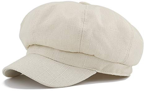 Gisdanchz Schirmmütze Damen Cappy Baskenmütze Damen Barette Hut Newsboy Cap Bakerboy Mützen Cappy Sommerhut Barett Schiffermütze Baker Boy Mütze Ballonmütze Beige
