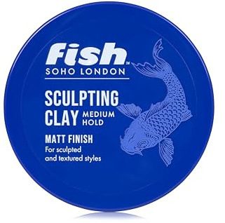 FISH Original Fish Sculpting Hair Clay, Mens Hair Styling Product Suitable for Short & Medium Length Hair. Stylist & Barber Used, Medium hold, Matt Finish, 70ml