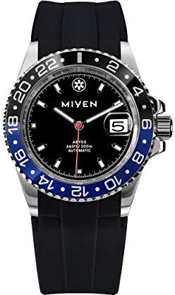 MIYEN MUNICH Abyss Automatik Uhr Herren - Miyota Präzisionslaufwerk Saphirglas & Datumsfunktion – Silber Uhr Herren