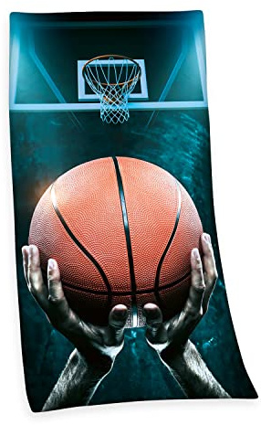 Hedding Basketball Velour Handduk, 75 x 150 cm, 100% bomull/Velour