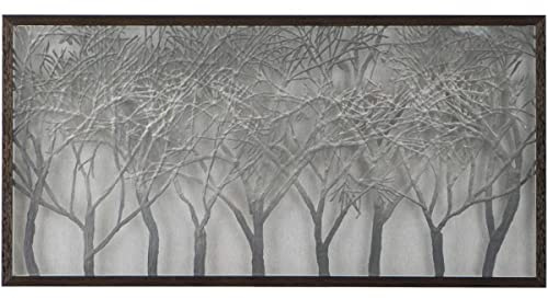 A and B Home 82888 39.4 L Rectangular-Shaped Gray Paper/Glass Shadow Box Decor Wall Art