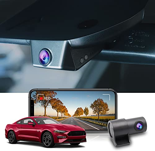 Fitcamx Dashcam Vorne Hinten 2160P+1080P kompatibel mit Ford Mustang 2014-2023 GT Ecoboost Premium Mach 1 Shelby GT500 GT350 Bullitt (HD2-0141), OEM Dashcam 4K Video WiFi, G-Sensor, WDR, 128 GB-Karte