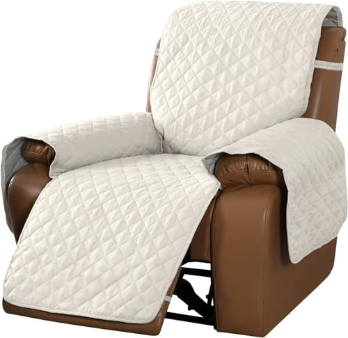 ELYSYSRL Sesselschoner für Fernsehsessel Relaxsessel, Wasserdicht rutschfest Sesselauflage mit Taschen, 1/2/3 Sitzer Sesselbezug mit Verstellbaren Riemen (Color : #2, Size : 1 Sitzer)