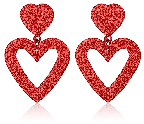 EVER FAITH Herz Ohrringe Tropfen Ohrringe Geschenke für Valentinstag Muttertag Schmuck Damen Mädchen