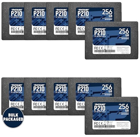 Patriot P210 SATA 3 SSD de 256GB de 2.5 Pulgadas Unidad de Estado Sólido Interna Paquete a Granel de 10 Unidades - P210S256G2510B