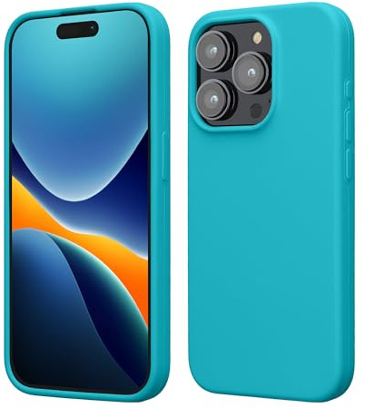 kwmobile Handyhülle für iPhone 15 Pro Hülle, für iPhone 15 Pro Case - Hülle Silikon - kabelloses Laden - Cool Glacier