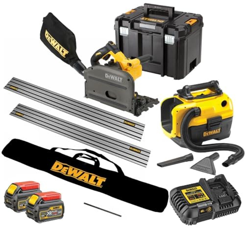 DEWALT DCS520T2-KR-VAC 54v XR FLEXVOLT Plunge Saw - 2x6.0ah + 2 Guide Rails ++