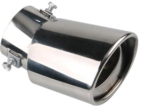 MOCNT Tubo di Scarico per Auto Acciaio Inossidabile Terminale di Scarico Silenziatore Punta di Scarico Coda Tubo di Scappamento Modificato Uscita Singola Curva Argento