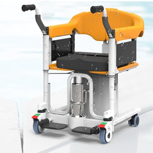 ZXJDP Hydraulic Patient Transfer Lift Chair, Transfer Wheelchair with Toilet Seat 4-in-1 Portable Car Lift Aid Transport Chair Bathroom Shower Chair for Adults Elderly and Disabled