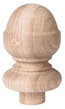 Blueprint Joinery Oak Acorn Stair Newel Post Cap to fit 90mm Newel Posts, Oak Stair Post Cap, 128 high (Full Cap)