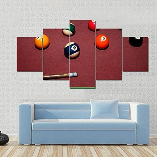 5 Teilig Leinwandbilder Kunstdrucke Gemälde 5 Teilig Leinwand Farbe Billard (M/Ohne Rahmen 100 X 50 Cm) Leinwand Wohnzimmer Dekoration Modular Gedruckte Leinwanddrucke Kreatives Geschenk Sch -5H9X/M9R