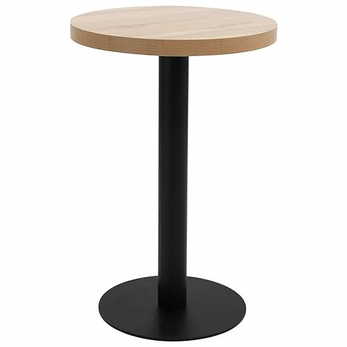 ZEYUAN Bistrotisch, Gartentisch, Balkontisch, Balkon Tische, Beistelltisch Garten, Gartenesstische, Beistelltisch Outdoor, Hellbraun 50 cm MDF