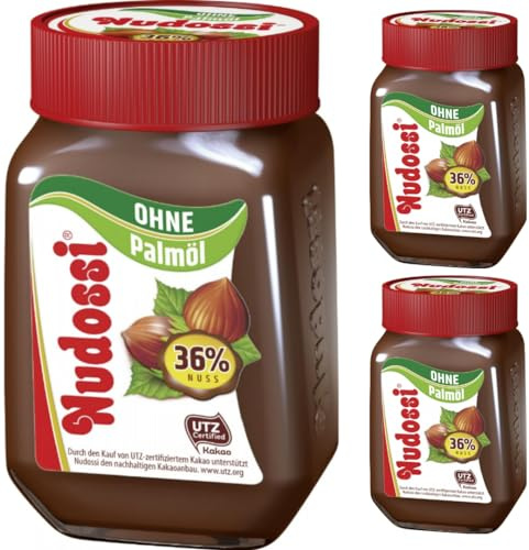 Nudossi Nuss-Nougat-Creme Chocolate Spreads Schokoladenaufstriche 300 gramm x 3 STÜCK