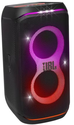 JBL Partybox Stage 120 in Schwarz – Tragbare Bluetooth-Lautsprecher-Box mit JBL Pro Sound, Lichtshow, KI-Sound-Boost und Teleskopgriff – 12 h Laufzeit