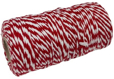 Cuerda de hilo de 2 mm, 100 m, cuerda de algodón de dos colores, cuerda tejida a mano, embalaje de regalo, etiqueta colgante, joyería decorativa, línea de documentos (color: blanco-rojo, tamaño: 2 mm