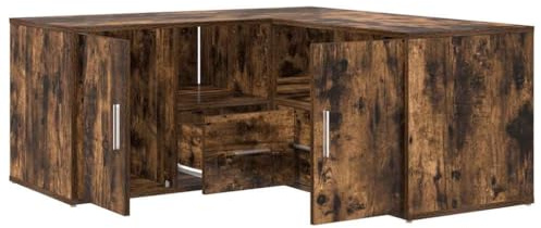 vidaXL Eckregal Räuchereiche 160x40x45 cm Holzwerkstoff