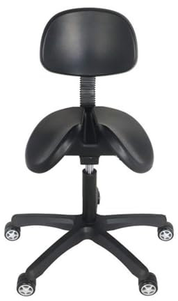 SFKLYU Ergonomischer Sattelhocker mit Zwei Geteilten Sitzflächen, Sattelhocker mit Rückenlehne und Fußstütze, Hydraulisch Drehbarer, Verstellbarer Hocker,A1